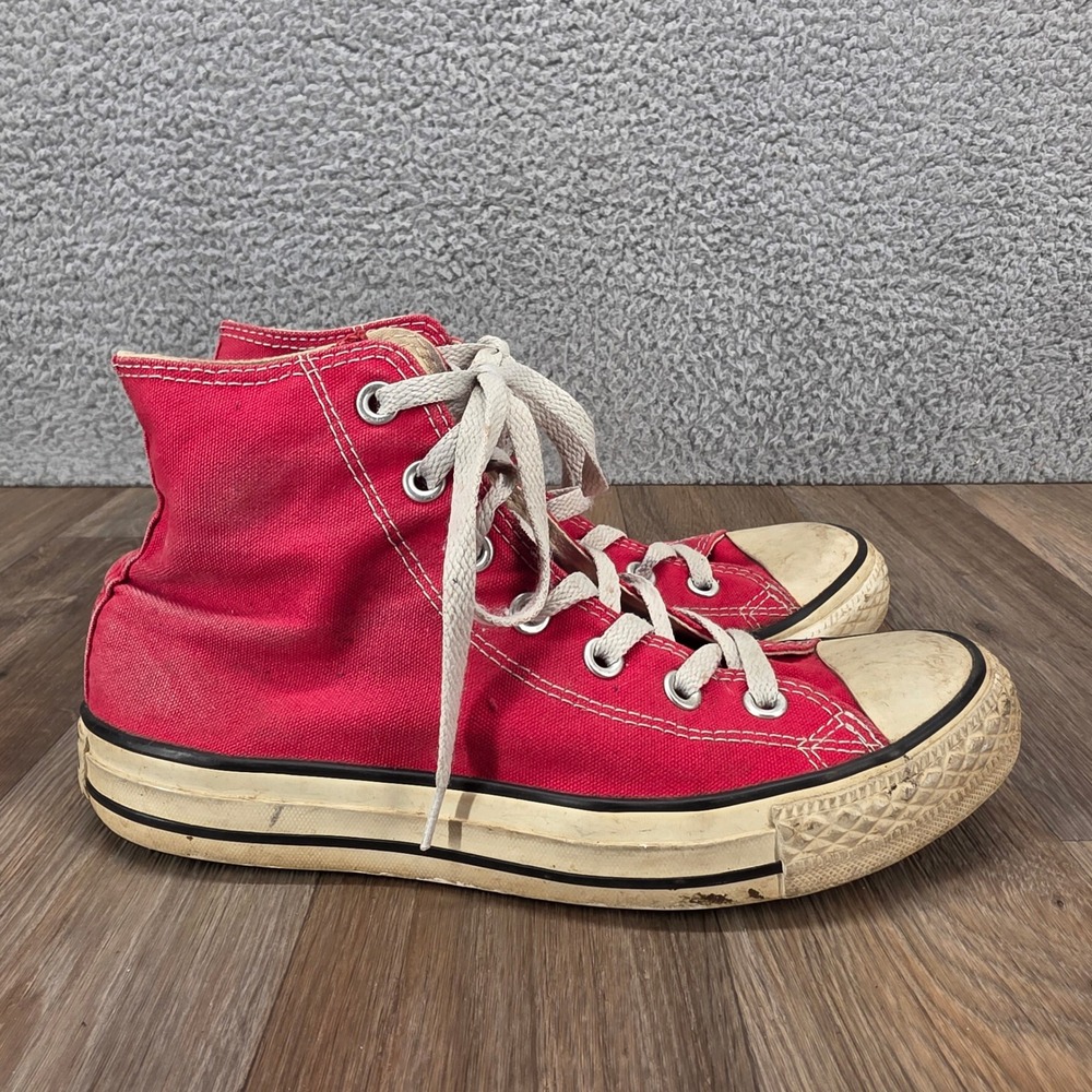 Converse Chuck Taylor All Star High Top Red Canvas Sneakers Mens 5.5 Womens 7.5